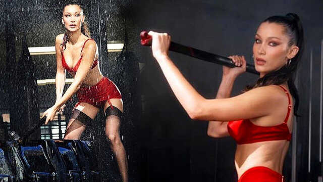 Bella Hadid kırmızı iç çamaşırıyla kamera karşısında! 1 bella hadid kirmizi ic camasiriyla kamera karsisinda 0