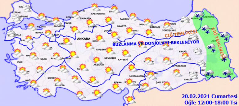 Meteorolojiden çok sayıda kente sarı kodlu uyarı 20 Şubat hava durumu