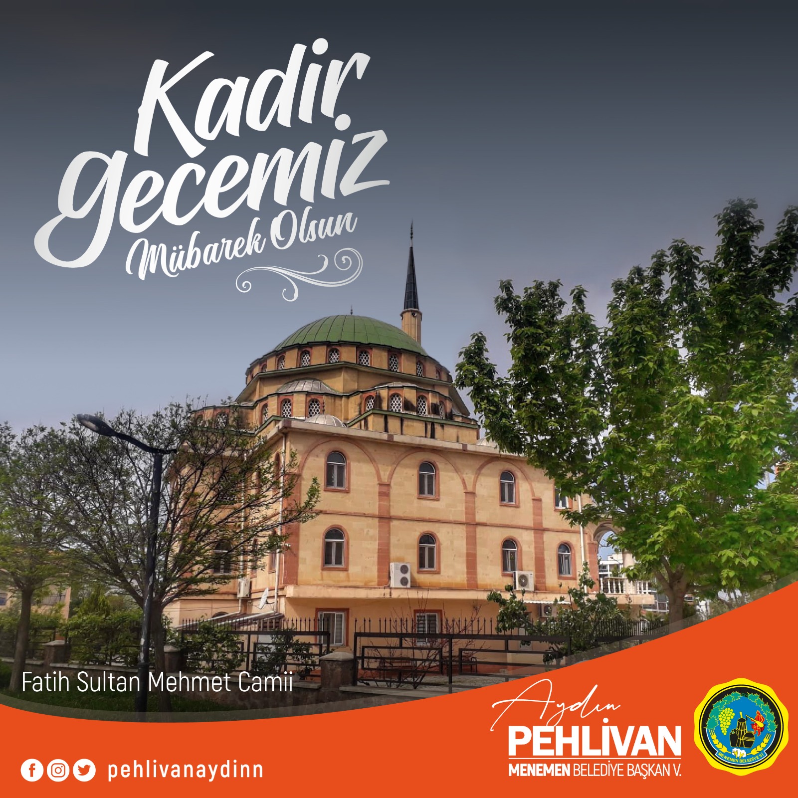 Menemen Belediye başkan vekili Aydın Pehlivan’dan Kadir gecesi mesajı 1 KADIR GECESI 1